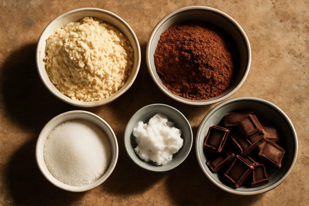 Ingredientes para brownie sin gluten