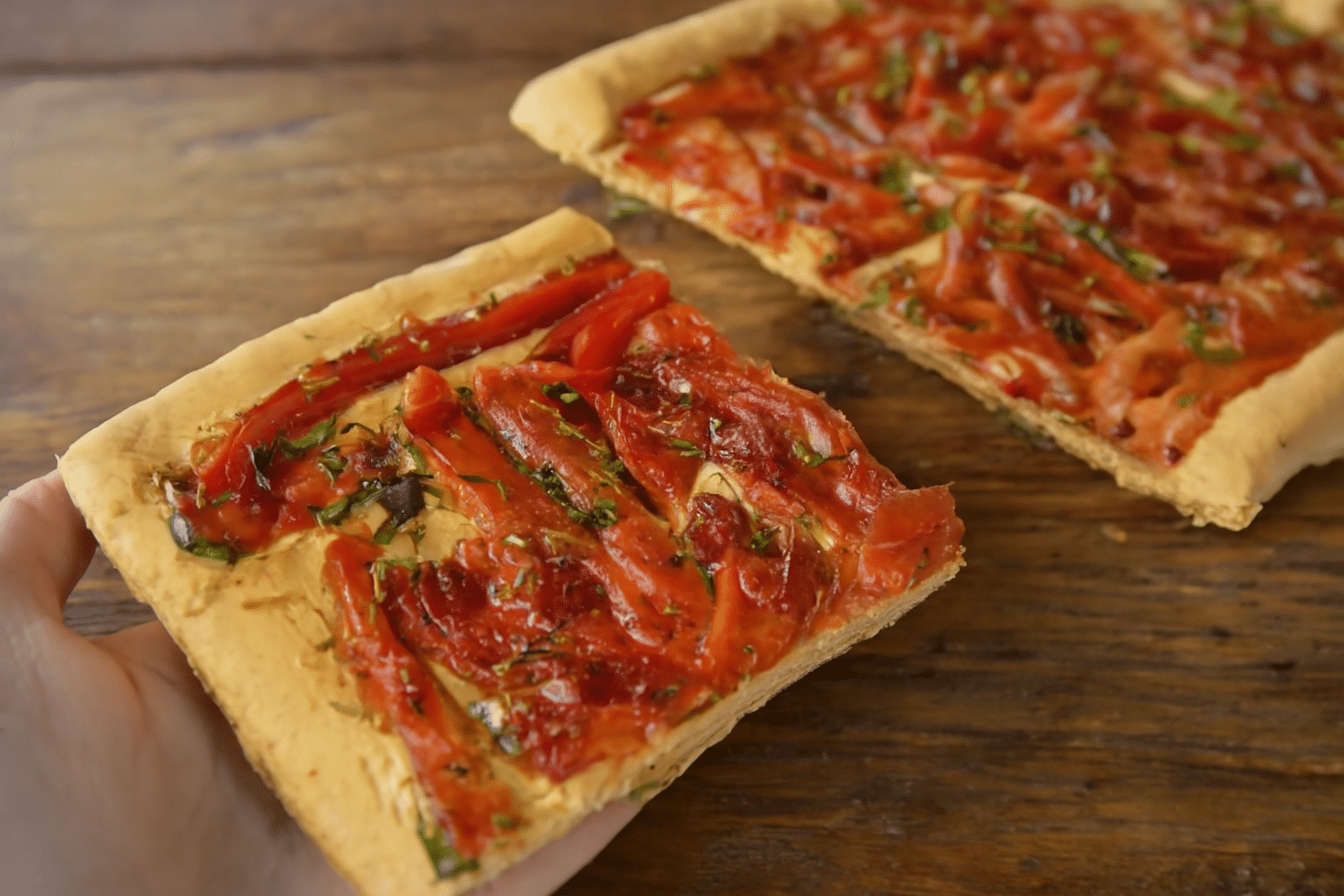 coca de trampó sin gluten recién horneada