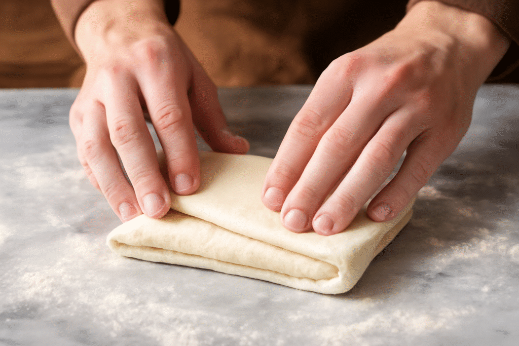 Preparación de hojaldre sin gluten para palmeras