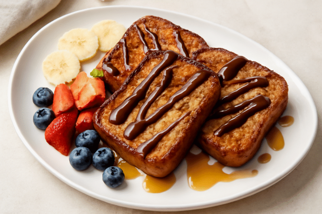 Torrijas sin gluten veganas con frutas