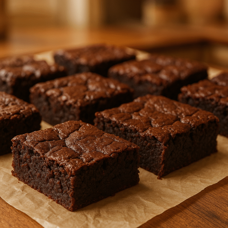 Brownies de frijoles negros recién horneados en primer plano