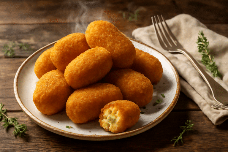 Croqueta sin gluten casera crujiente y cremosa