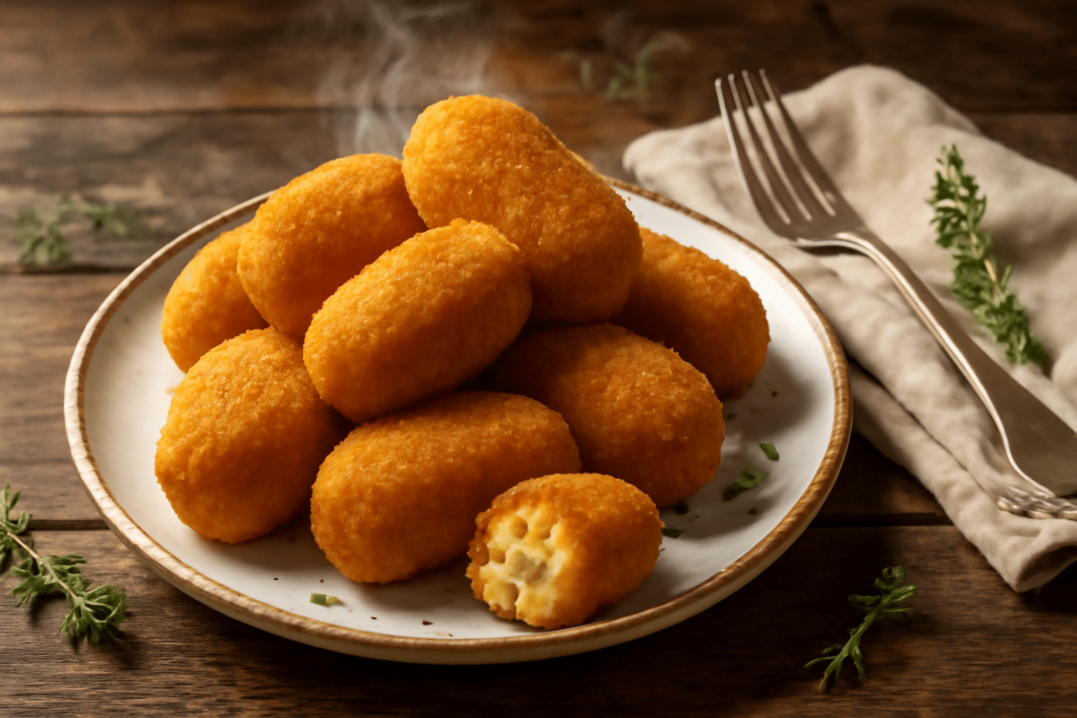 Croqueta sin gluten casera crujiente y cremosa