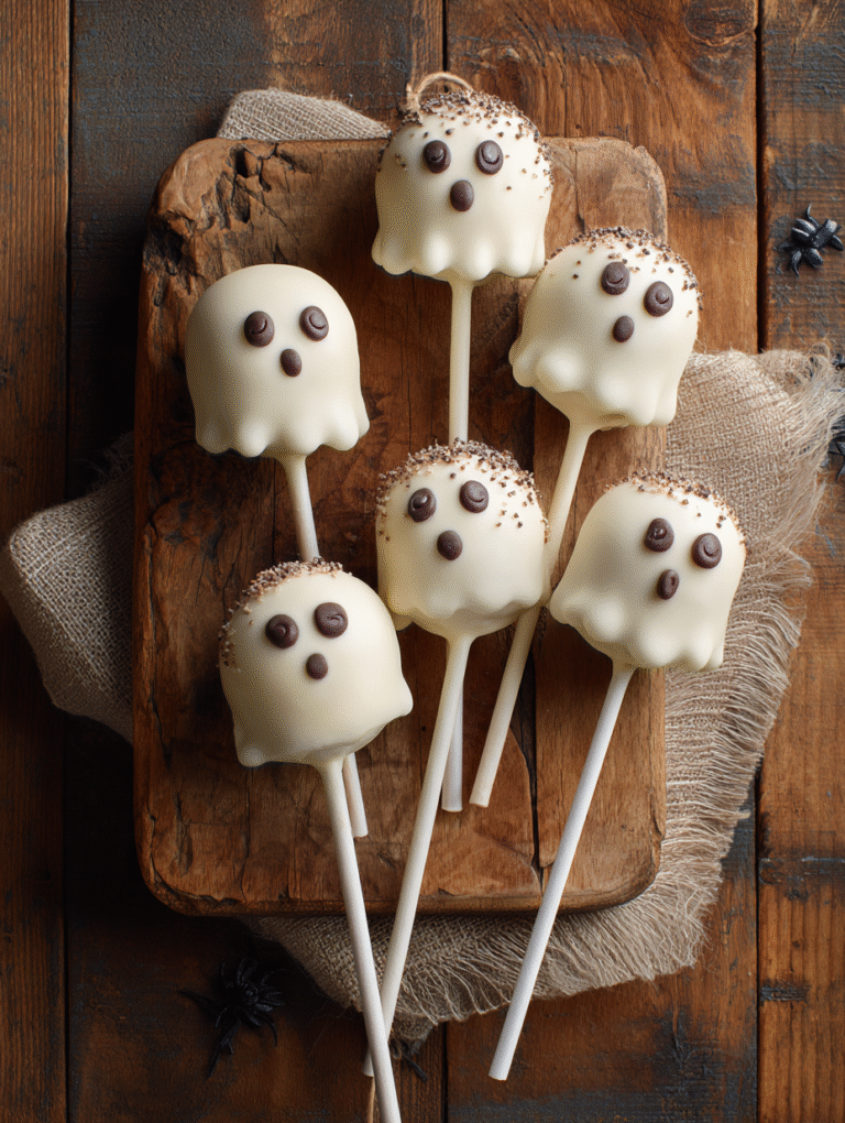 Halloween ghost cake pops