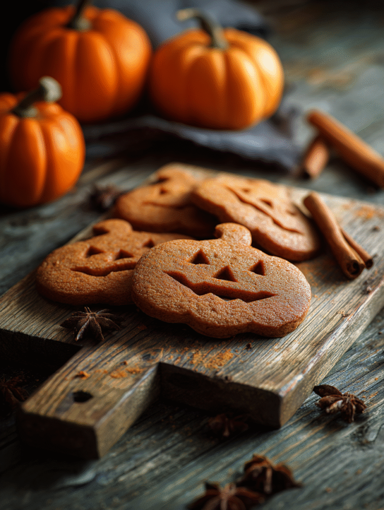 Halloween pumpkin shaped cookies