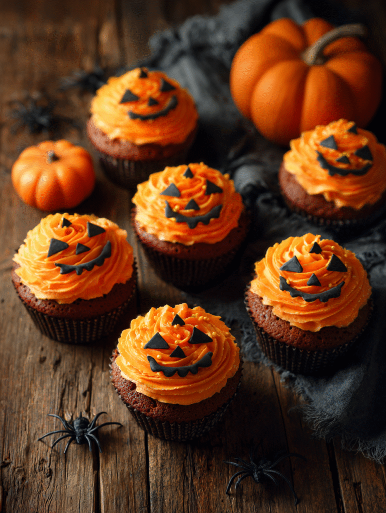 Halloween pumpkin cupcakes