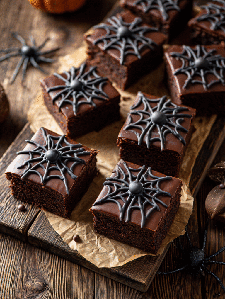 Halloween spider brownies
