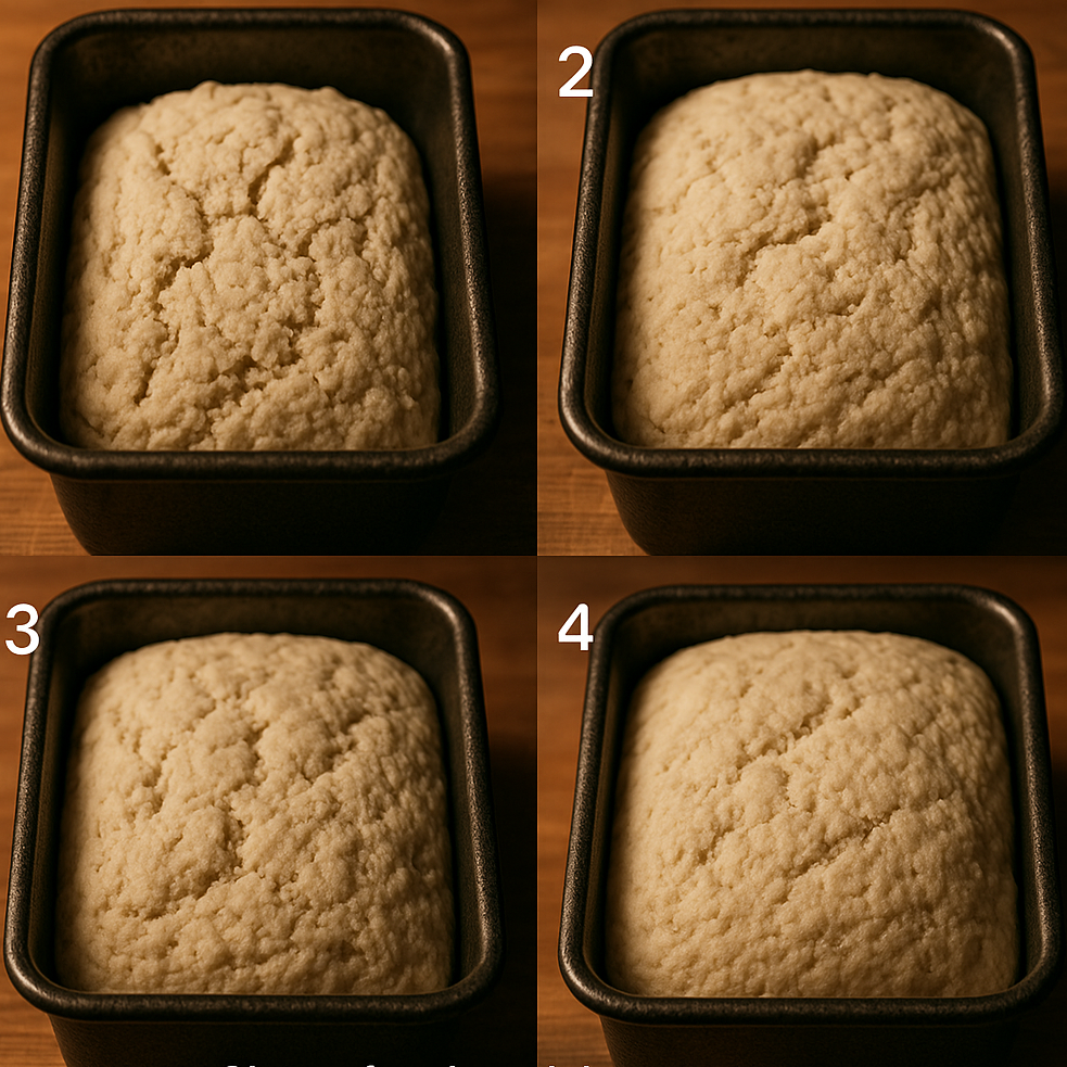 Masa para pan sin gluten y sin levadura en molde