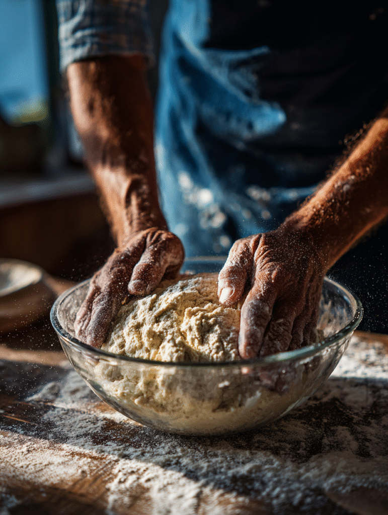 Masa de pan sin gluten receta lista para hornear