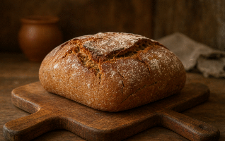 Pan de trigo sarraceno recién horneado