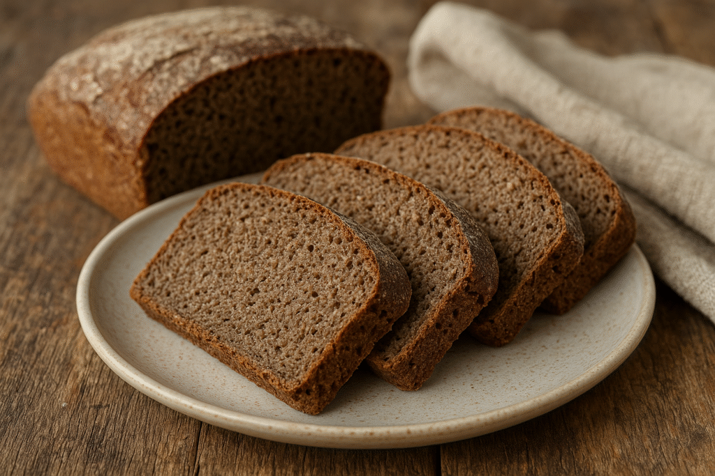Rebanadas de pan de trigo sarraceno casero