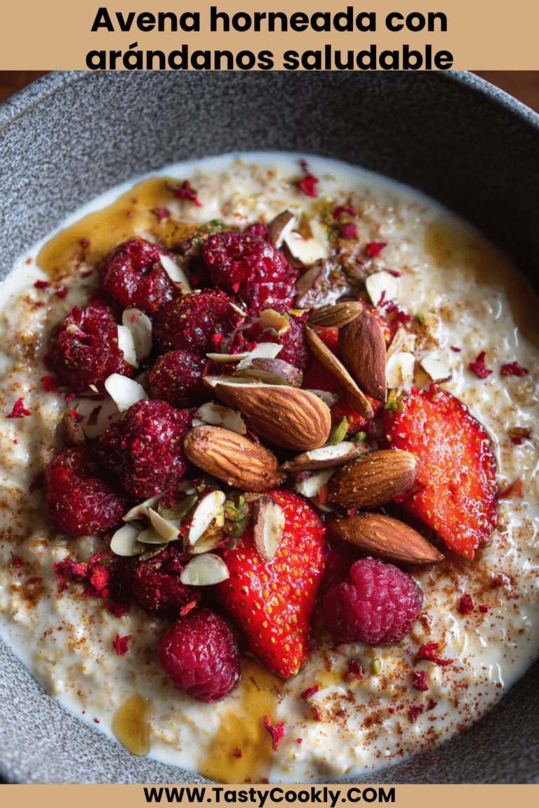 Avena horneada con arandanos