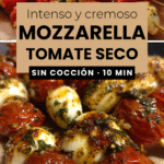 Brochetas de mozzarella y tomate seco