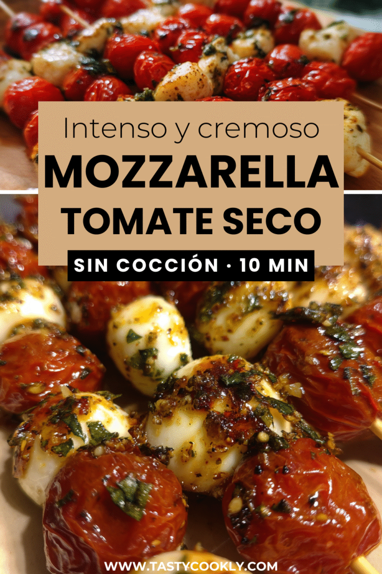 Brochetas de mozzarella y tomate seco