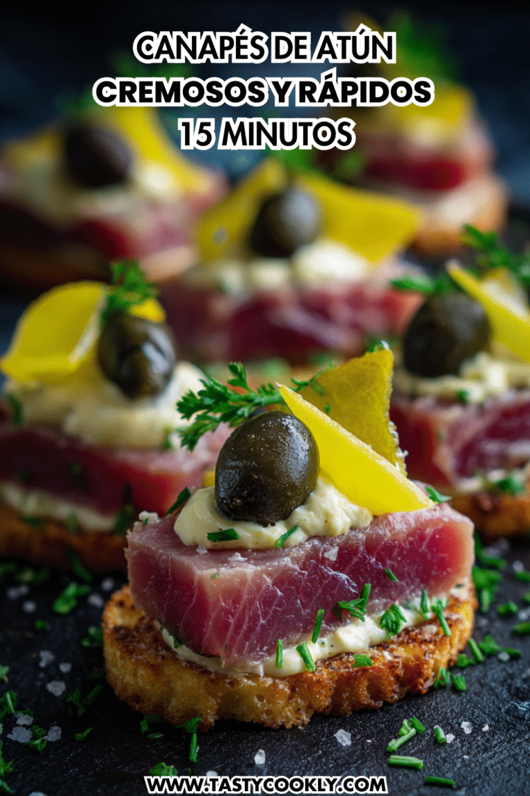 Canapes de atun con mayonesa y aceitunas