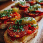 Canapes de chorizo y pimientos del piquillo