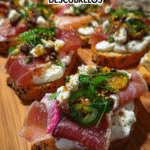 Canapes de roast beef con mostaza
