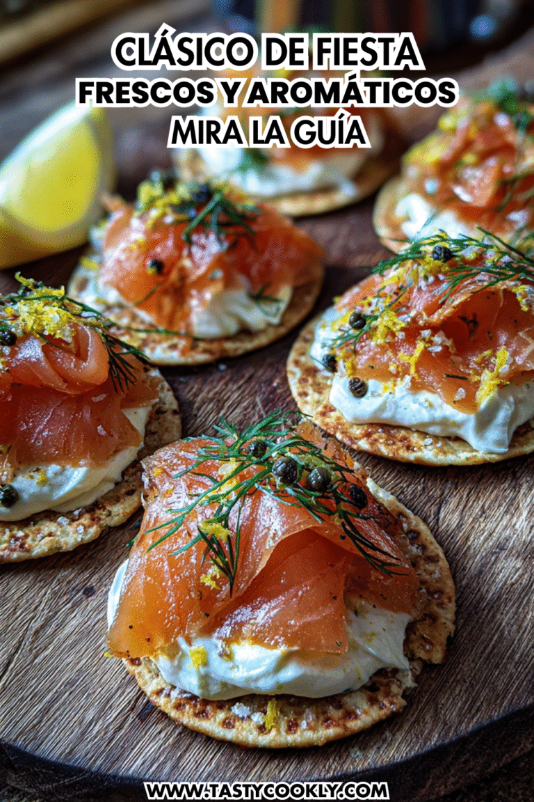 Canapes de salmon ahumado con crema