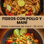 FIDEOS CON POLLO Y MANI