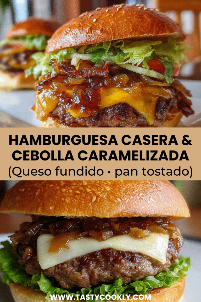 HAMBURGUESA CASERA CEBOLLA CARAMELIZADA