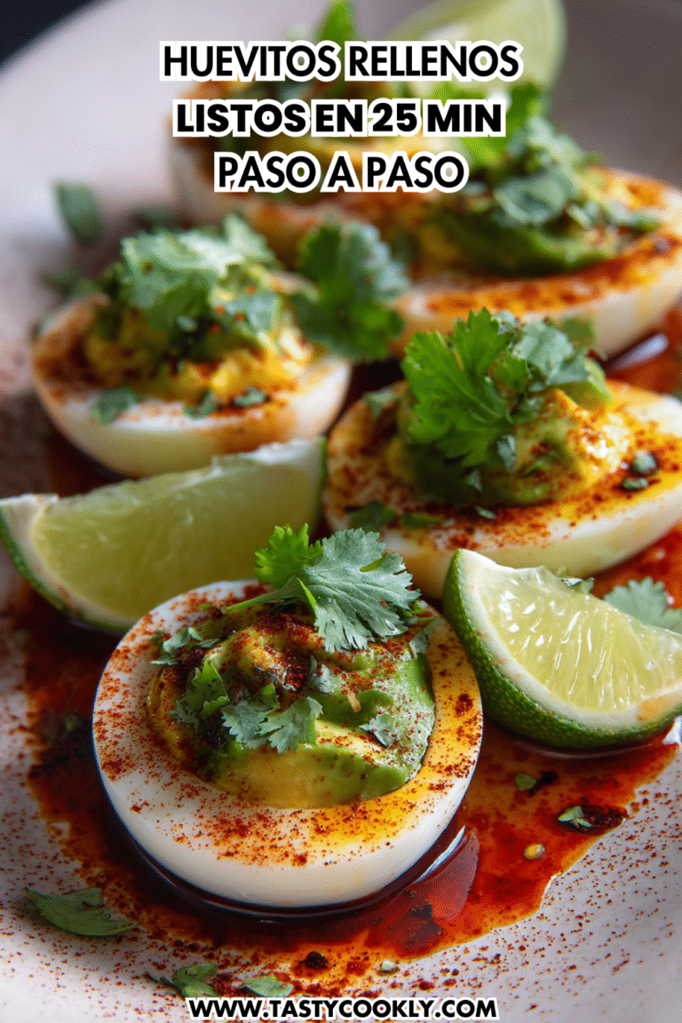 Huevitos rellenos con aguacate y lima