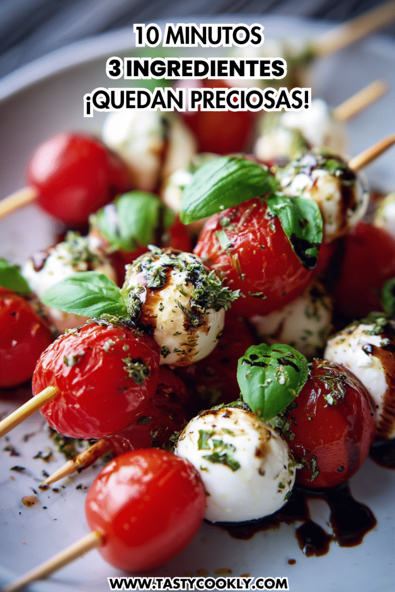 Mini brochetas de tomate cherry y mozzarella