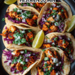 Mini tacos de pollo al ajillo