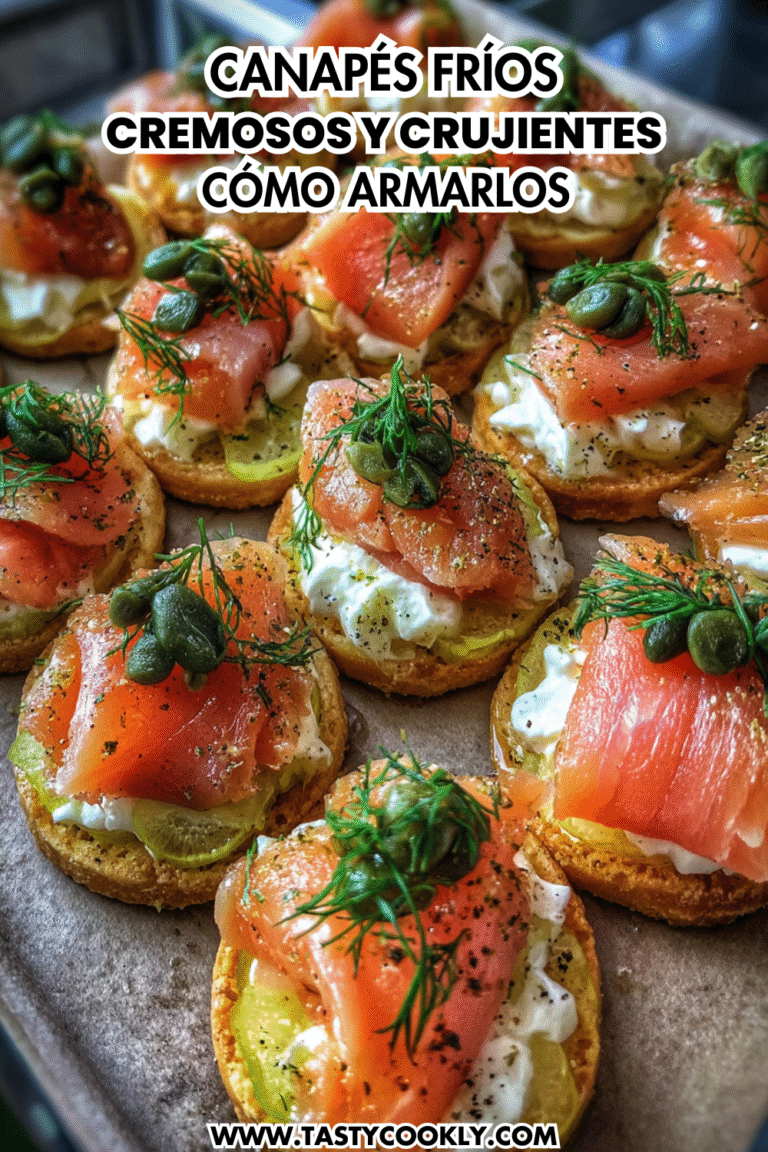 Mini tartas de salmon y pepinillo