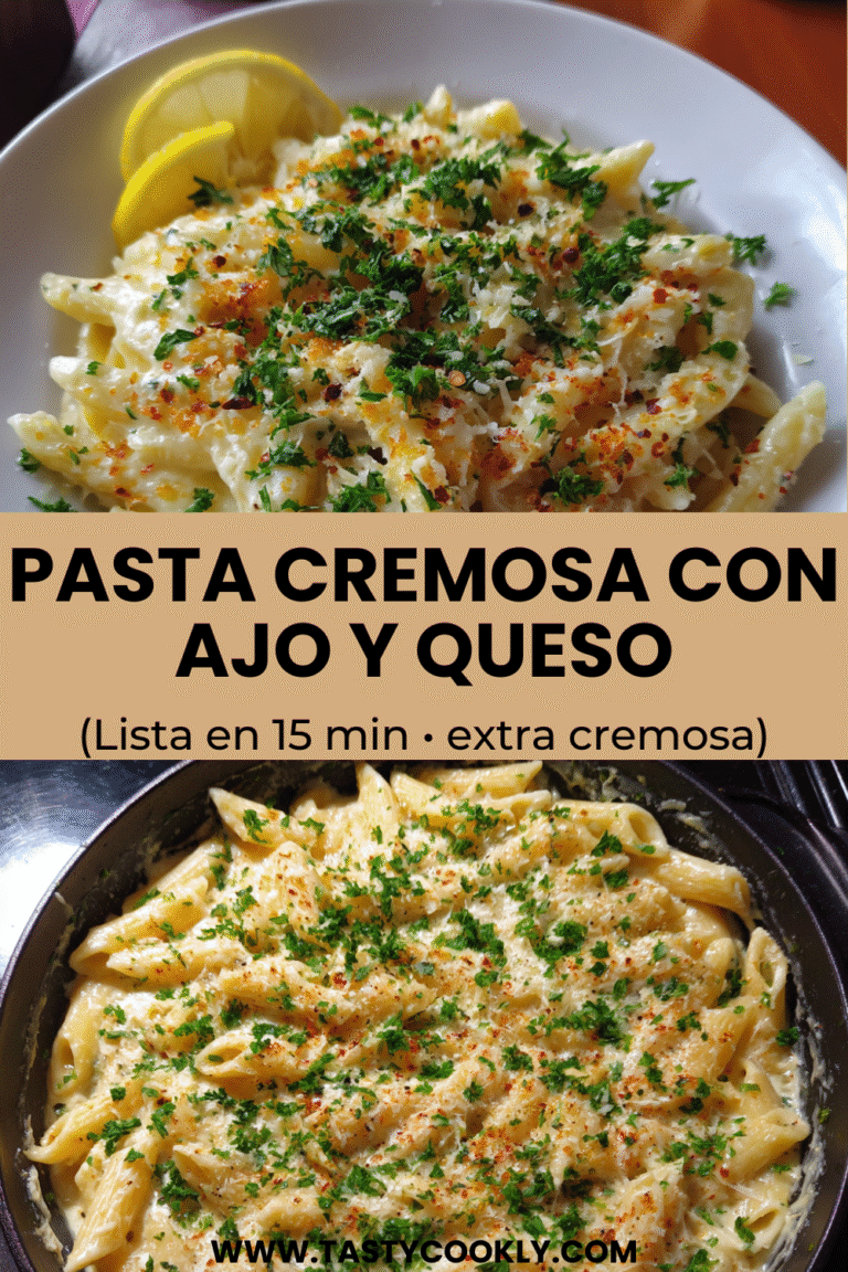 PASTA CREMOSA CON AJO Y QUESO