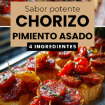 Pinchos de chorizo con pimiento asado
