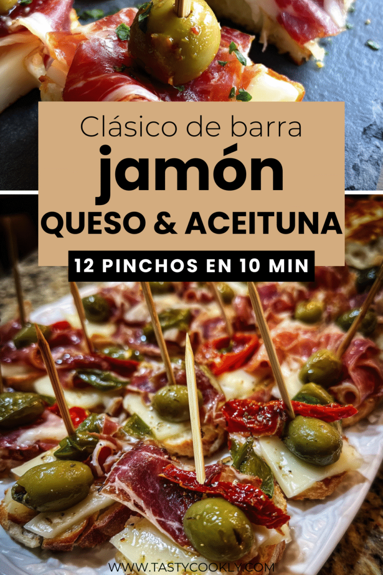 Pinchos de jamon serrano queso y aceituna